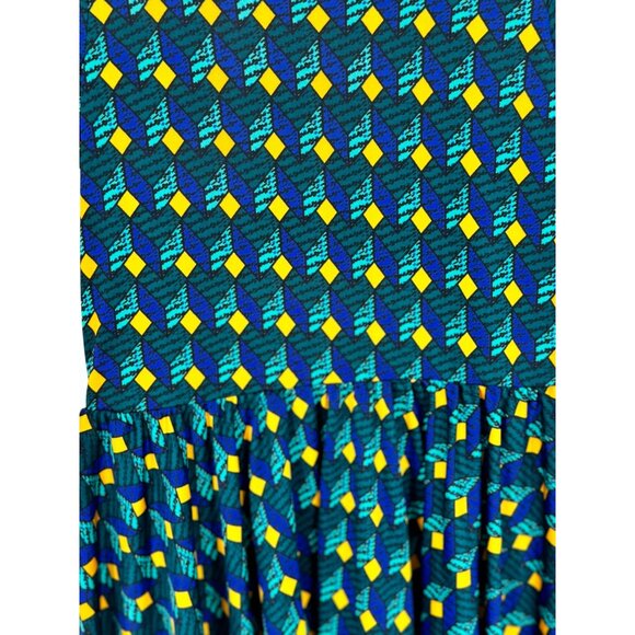 Dotdotsmile Girls Dress Size 7 Blue and Gold Geo Print New With Tags - Picture 2 of 4